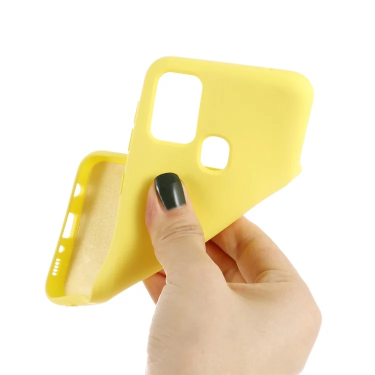 Custodia a Guscio di Silicone Liquido Per Samsung Galaxy M31 - Giallo