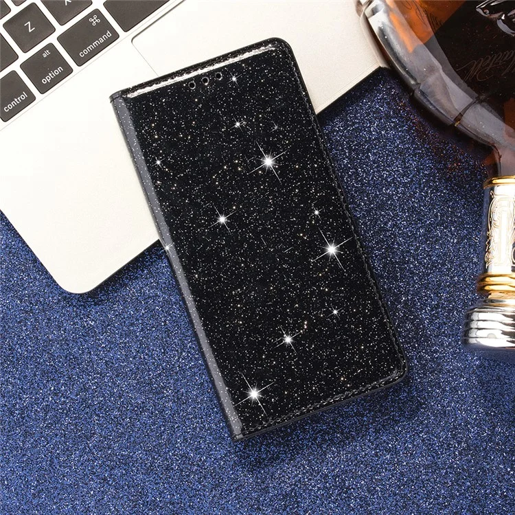 Cáscara Tragamonedas De La Tarjeta De Cuero Absorbida Automática Del Polvo De Flash Para Samsung Galaxy A41 (versión Global) - Negro