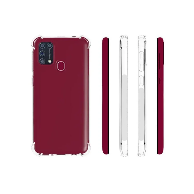 Custodia per telefono in TPU trasparente, antiurto e antiscivolo per Samsung Galaxy M31