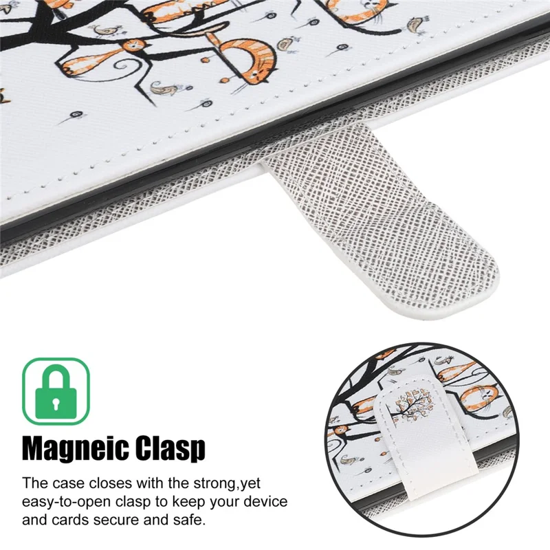 Pattern Printing Cross Texture Leather Wallet Cover with Strap for Samsung Galaxy A31 - Animals on Tree