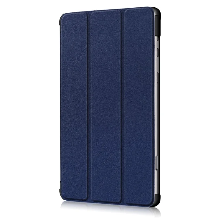 Estuche Inteligente de Cuero de Soporte Trifoliente Para Samsung Galaxy Tab S6 Lite P610/P615/S6 Lite (2022) - Azul Oscuro