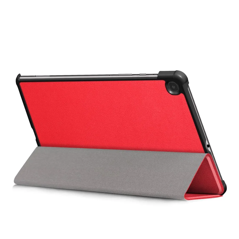 Tri-fold Stand Leather Smart Case for Samsung Galaxy Tab S6 Lite (2020) P610 P615 / (2022) / (2024) - Red