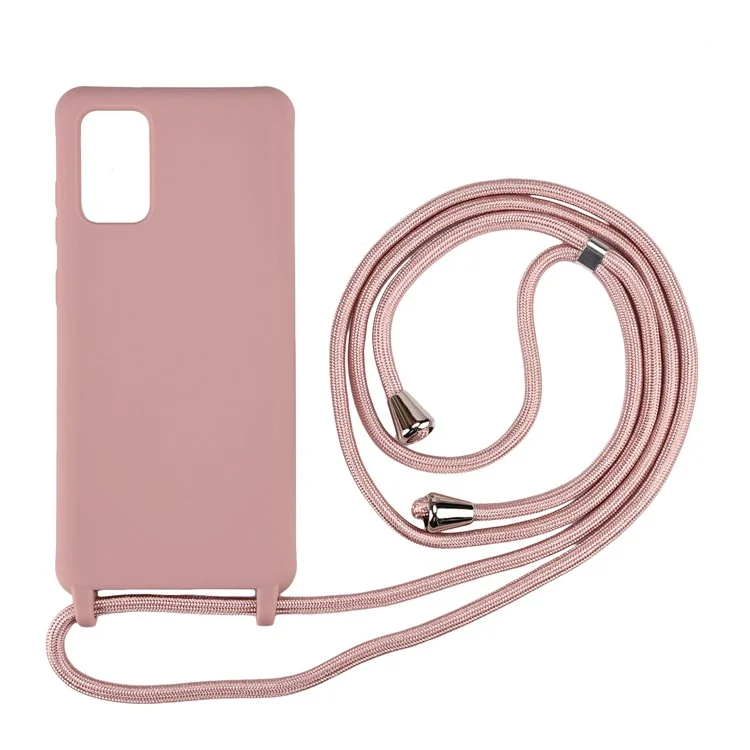 Caixa de Telefone Sof Soft TPU Com Cinta Multifuncional Para o Samsung Galaxy S20 Ultra - Rosa Escuro