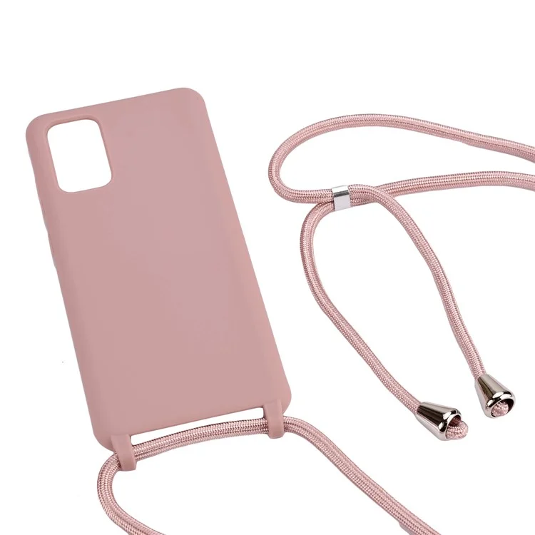 Caixa de Telefone Sof Soft TPU Com Cinta Multifuncional Para o Samsung Galaxy S20 Ultra - Rosa Escuro