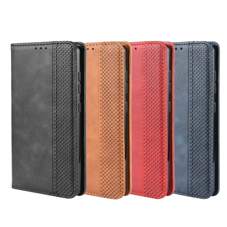 Retro Leather with Wallet Stand Cover for Samsung Galaxy A71 5G SM-A716 - Black
