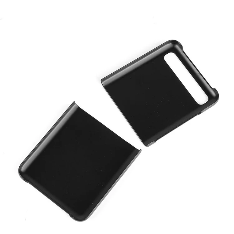 PU Leather Coated PC + TPU Case for Samsung Galaxy Z Flip - Black