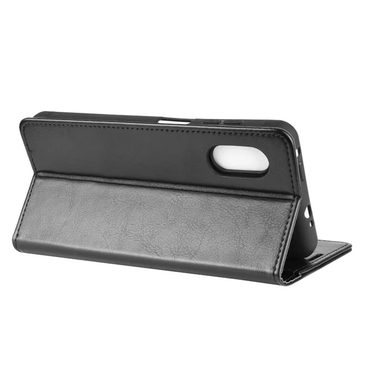 Caja de Telefonía Móvil de Cuero de Billetera de Caballos Para Samsung Galaxy Xcover Pro - Negro