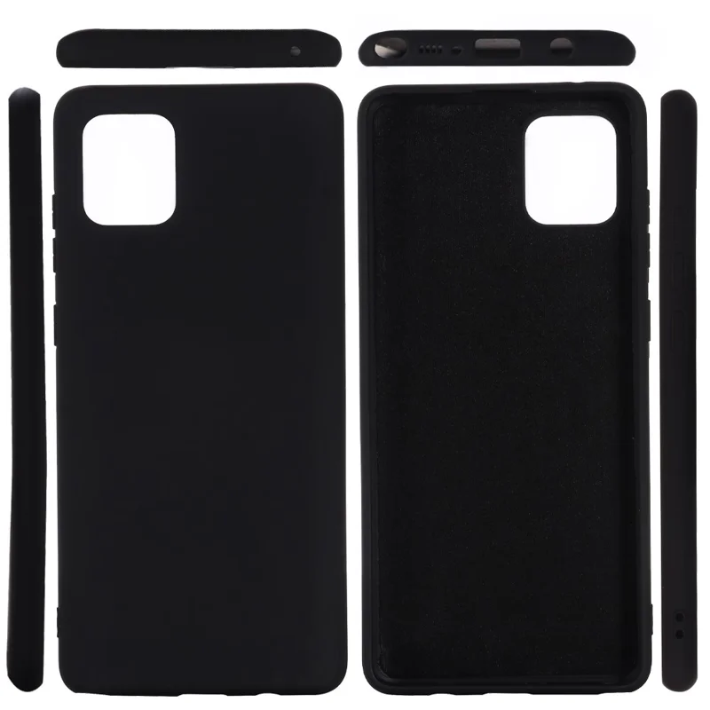 Shockproof Liquid Silicone  Case for Samsung Galaxy A81/Note 10 Lite - Black