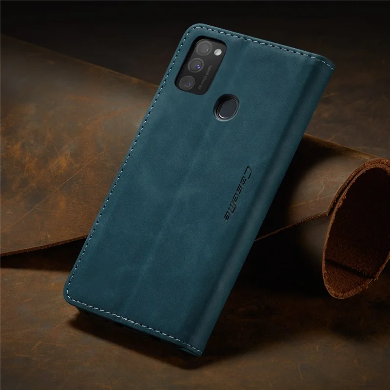 CASEME 013 Series Auto-absorbed Leather with Wallet Shell for Samsung Galaxy M30s/M21  - Blue