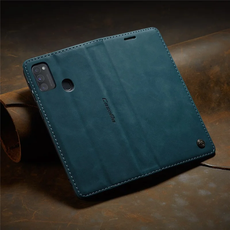 CASEME 013 Series Auto-absorbed Leather with Wallet Shell for Samsung Galaxy M30s/M21  - Blue