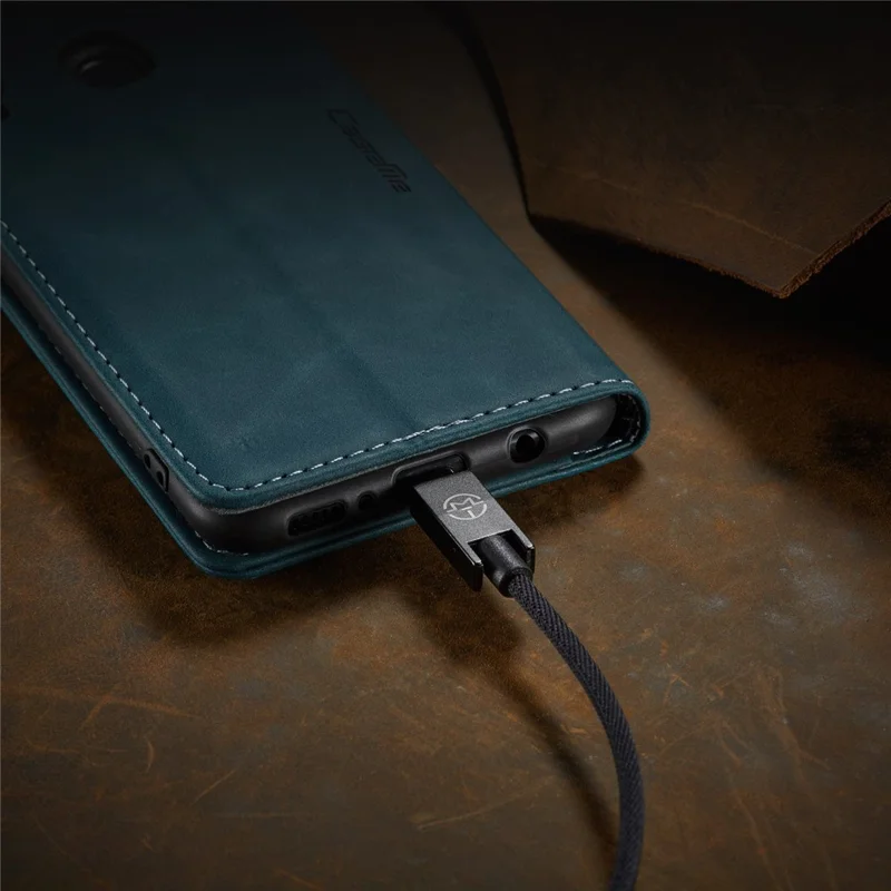 CASEME 013 Series Auto-absorbed Leather with Wallet Shell for Samsung Galaxy M30s/M21  - Blue