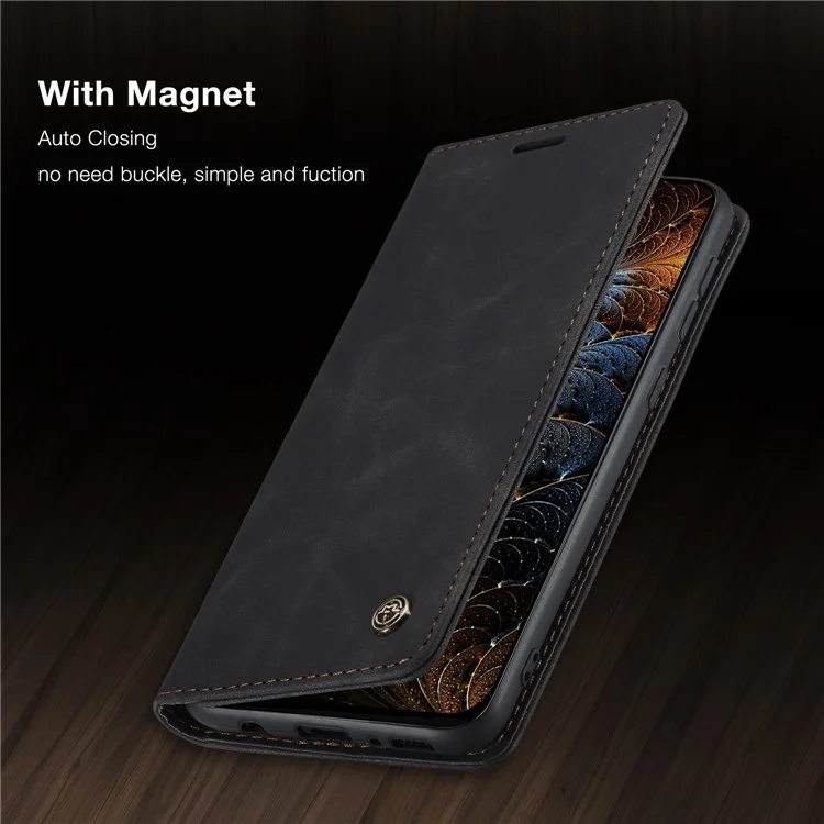 Caseme 013 Series Auto-absorbierte Lederhülle Für Samsung Galaxy M31 - Schwarz