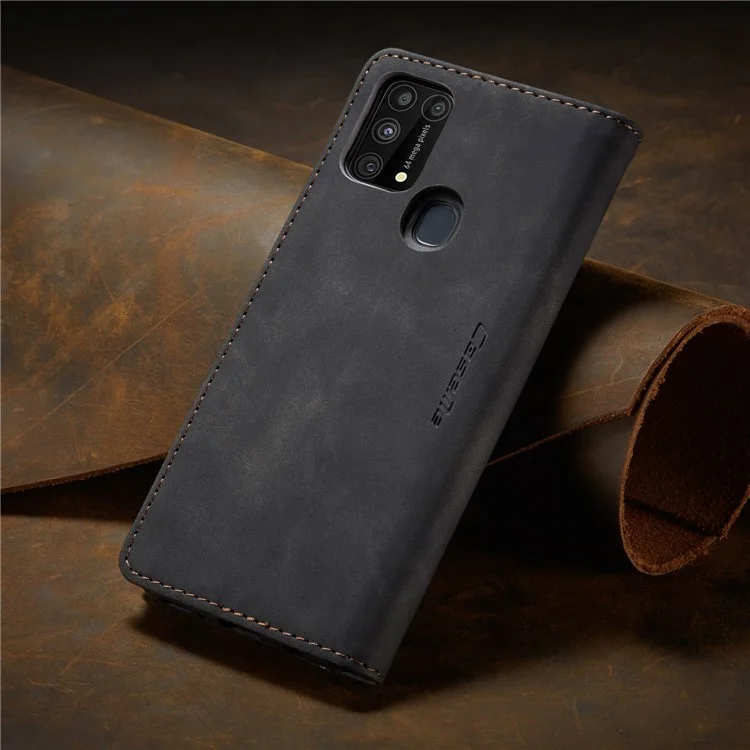 Caseme 013 Series Auto-absorbierte Lederhülle Für Samsung Galaxy M31 - Schwarz