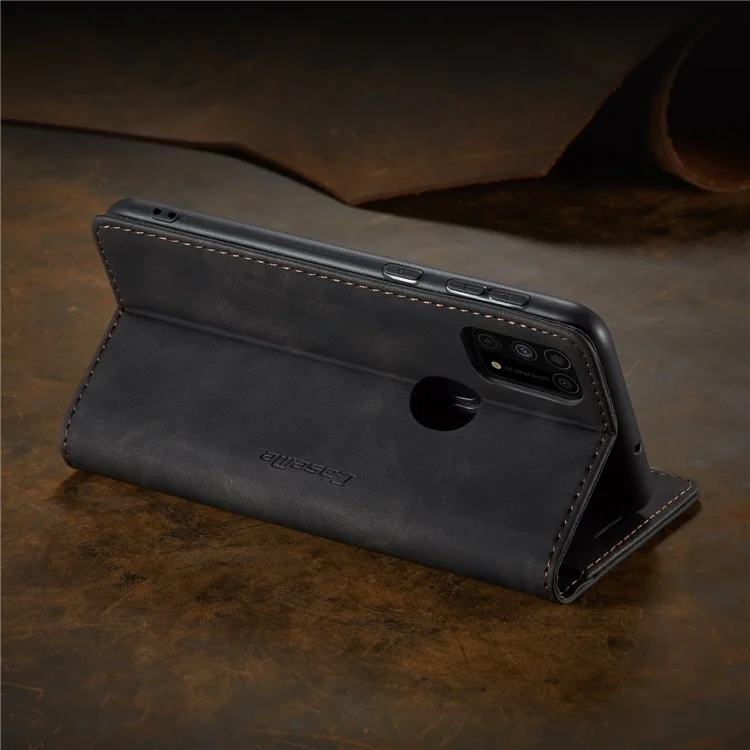 Caseme 013 Series Auto-absorbierte Lederhülle Für Samsung Galaxy M31 - Schwarz