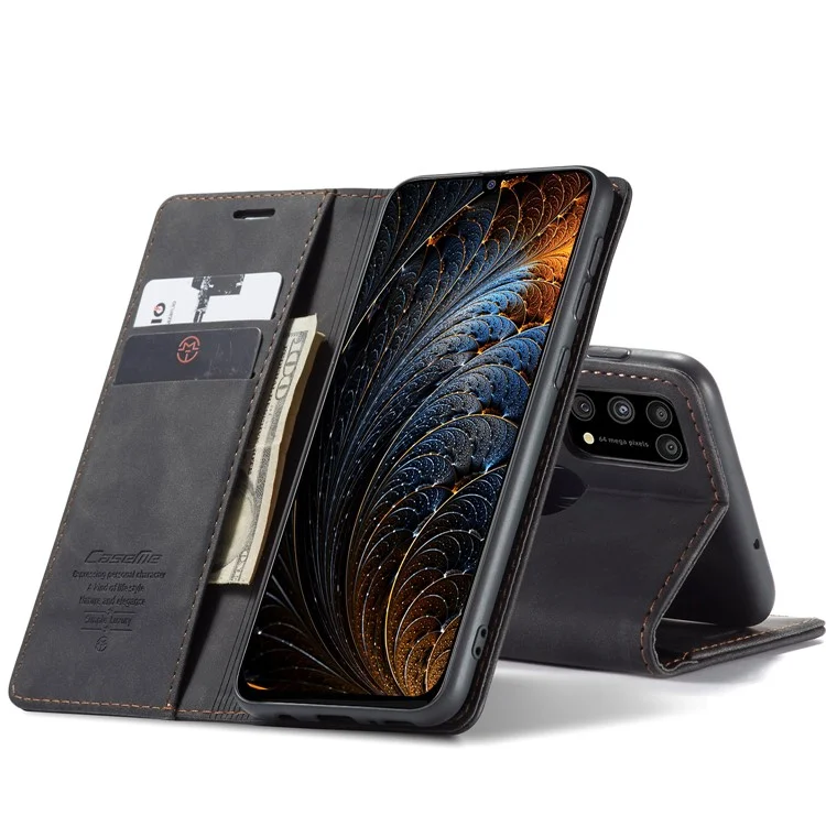 Caseme 013 Series Auto-absorbierte Lederhülle Für Samsung Galaxy M31 - Schwarz