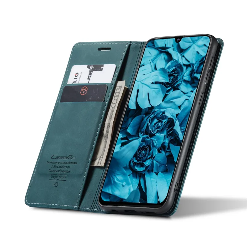 CASEME 013 Series Auto-absorbed Leather Shell for Samsung Galaxy M31 - Green