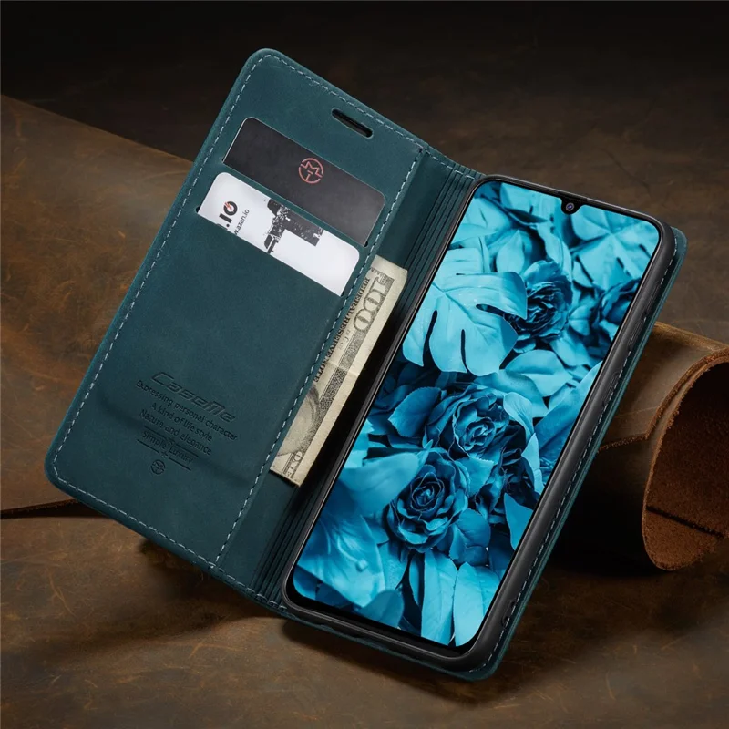 CASEME 013 Series Auto-absorbed Leather Shell for Samsung Galaxy M31 - Green