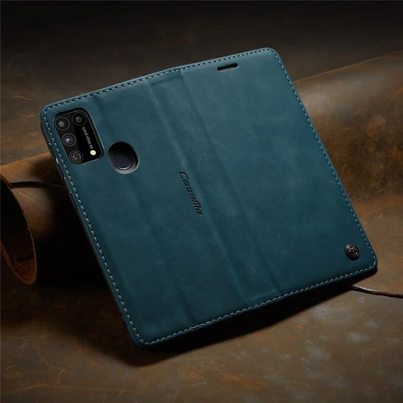 CASEME 013 Series Auto-absorbed Leather Shell for Samsung Galaxy M31 - Green