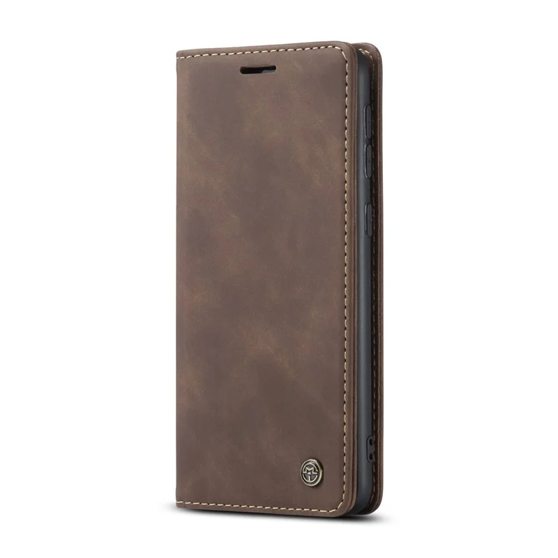 CASEME 013 Series Auto-absorbed Leather Shell for Samsung Galaxy M31 - Coffee