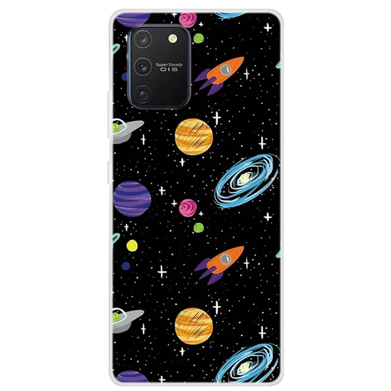 Pattern Printing Soft TPU Phone Case for Samsung Galaxy A91/S10 Lite - Cosmic Space
