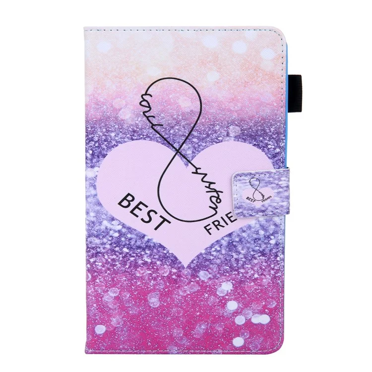 Pattern Printing Multi-angle Stand Leather Card Slot Tablet Cover for Samsung Galaxy Tab A 8.0 Wi-Fi (2019) SM-T290/T295 - Love Heart