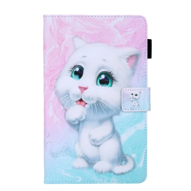 Scheda Tablet Con Tablet Con Tablet Con Tavoletta In Pelle Multi-angolo Stampa Modello Per Samsung Galaxy Tab A 8.0 Wi-Fi (2019) SM-T290 / T295 - Kitty Adorabile