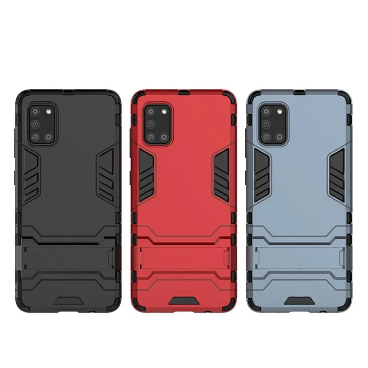 Cool Guard PC + TPU-Schale mit Ständer für Galaxy A31 - Schwarz