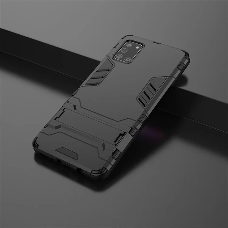 Cool Guard PC + Shell TPU Con Cavalletto Per Galaxy A31 - Nero