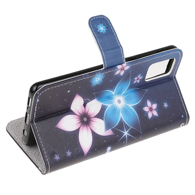 Newly Cross Texture Stylish Patterned Leather Stand Wallet Case for Samsung Galaxy A71 5G SM-A716 - Flower