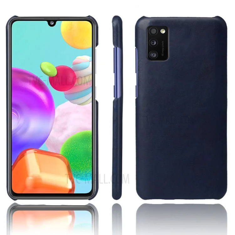 Crazy Horse Custodia Protettiva in Pelle PU per Samsung Galaxy A41 (Versione Globale) - Blu