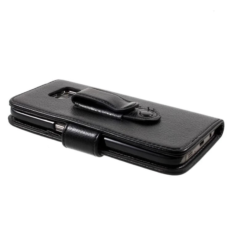 Litchi Leather Wallet Case Belt Clip Holster for Samsung Galaxy S7 G930