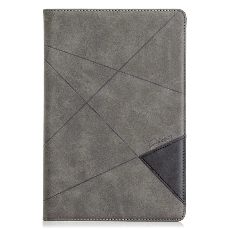 Geometric Pattern Wake/Sleep Leather Stand Case for Samsung Galaxy Tab S5e SM-T720 - Grey