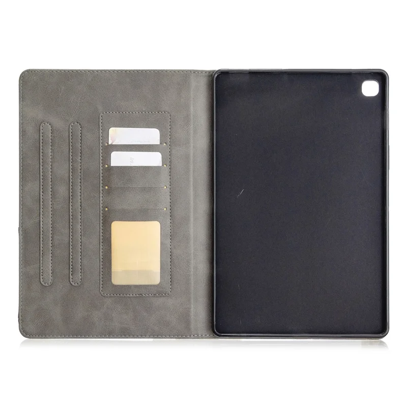 Geometric Pattern Wake/Sleep Leather Stand Case for Samsung Galaxy Tab S5e SM-T720 - Grey