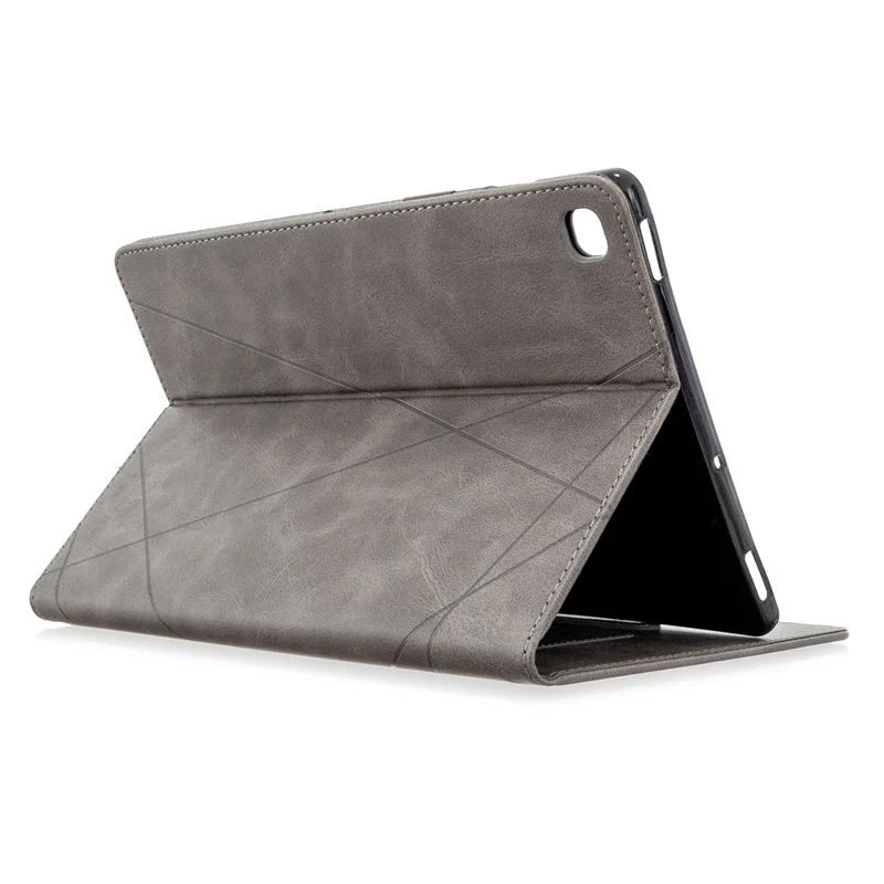 Geometric Pattern Wake/Sleep Leather Stand Case for Samsung Galaxy Tab S5e SM-T720 - Grey