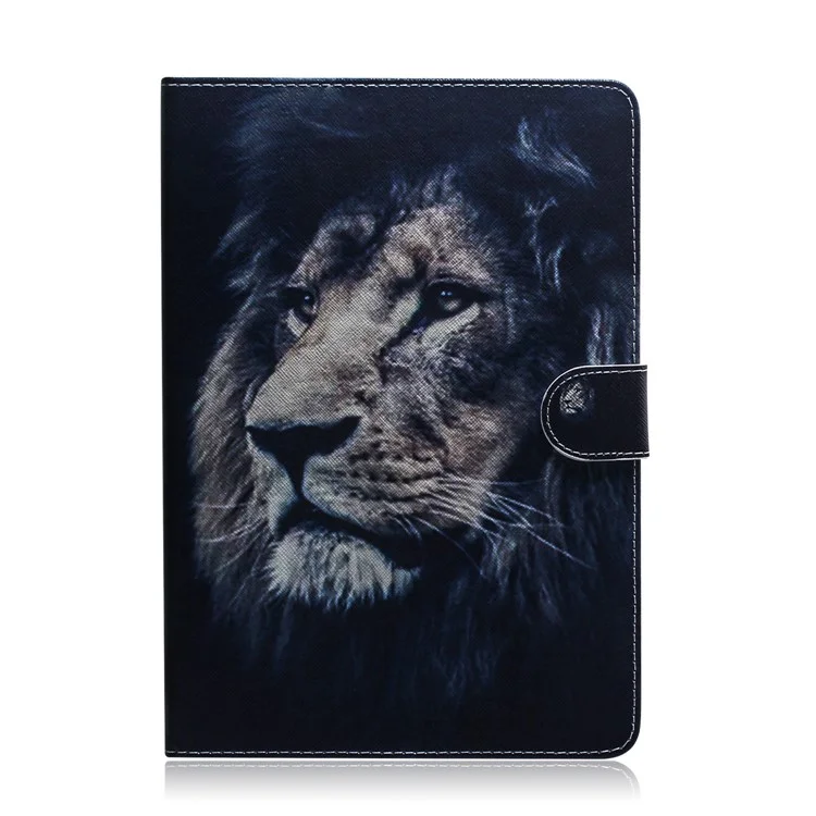 Pattern Printing Wallet Leather Tablet Cover for Samsung Galaxy Tab S6 Lite (2020) P610 P615 / (2022) / (2024) - Lion