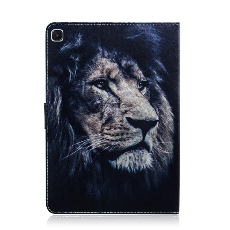 Pattern Printing Wallet Leather Tablet Cover for Samsung Galaxy Tab S6 Lite (2020) P610 P615 / (2022) / (2024) - Lion