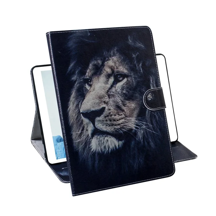 Pattern Printing Wallet Leather Tablet Cover for Samsung Galaxy Tab S6 Lite (2020) P610 P615 / (2022) / (2024) - Lion