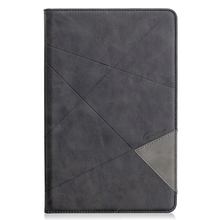 Étui intelligent en cuir avec motif géométrique pour Samsung Galaxy Tab S6 Lite (2020) P610 P615 / (2022) / (2024) - Noir