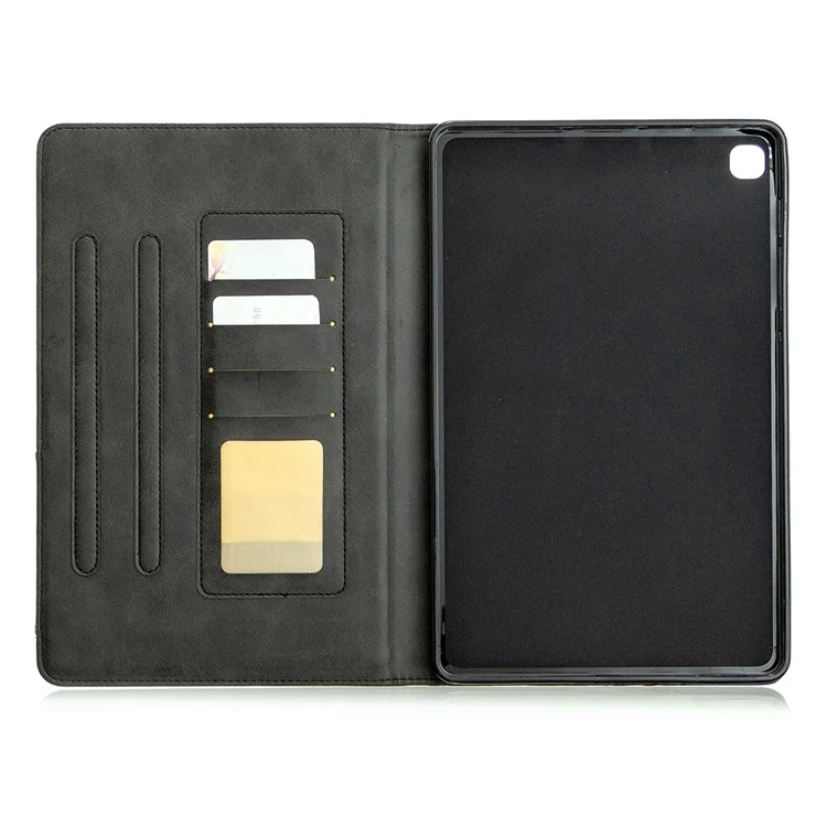 Étui intelligent en cuir avec motif géométrique pour Samsung Galaxy Tab S6 Lite (2020) P610 P615 / (2022) / (2024) - Noir