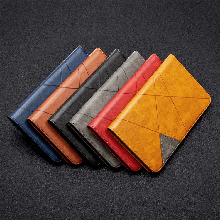 Étui intelligent en cuir avec motif géométrique pour Samsung Galaxy Tab S6 Lite (2020) P610 P615 / (2022) / (2024) - Noir