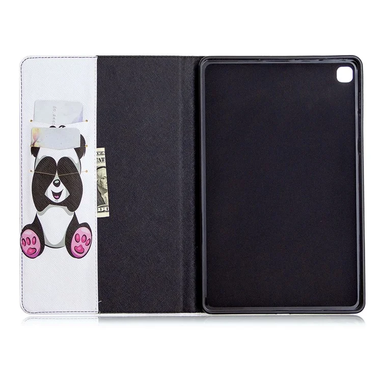 Padrão Printing Flip Leather Wallet Comblet Conchone Para Samsung Galaxy Tab S6 Lite P610/P615/S6 Lite (2022) - Panda