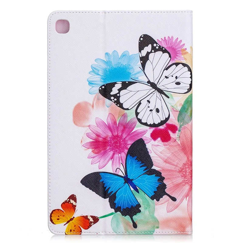 Pattern Printing Flip Leather Wallet Tablet Shell for Samsung Galaxy Tab S6 Lite (2020) P610 P615 / (2022) / (2024) - Colorful Butterflies