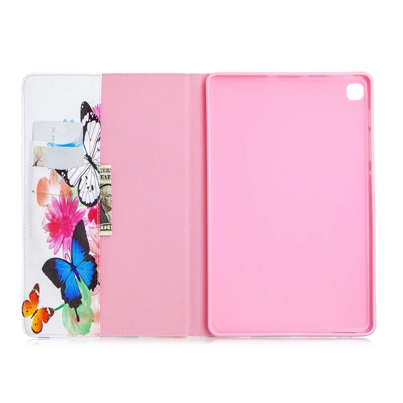 Pattern Printing Flip Leather Wallet Tablet Shell for Samsung Galaxy Tab S6 Lite (2020) P610 P615 / (2022) / (2024) - Colorful Butterflies