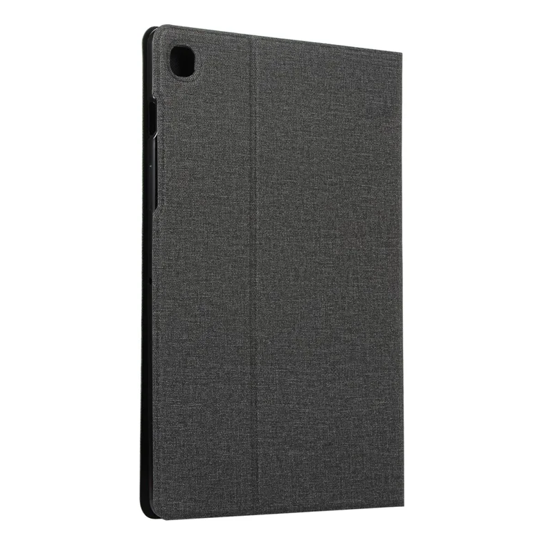 Cloth Skin PU Leather Stand Tablet Case for Samsung Galaxy Tab S6 Lite (2020) P610 P615 / (2022) / (2024) - Black
