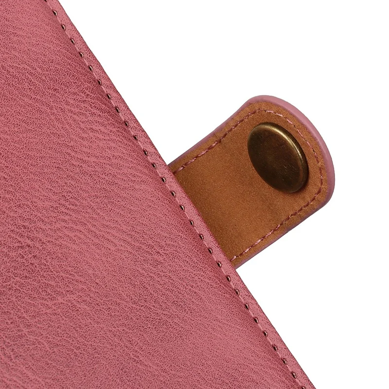 KHAZNEH Leather Wallet Stand Case for Samsung Galaxy A21s - Pink