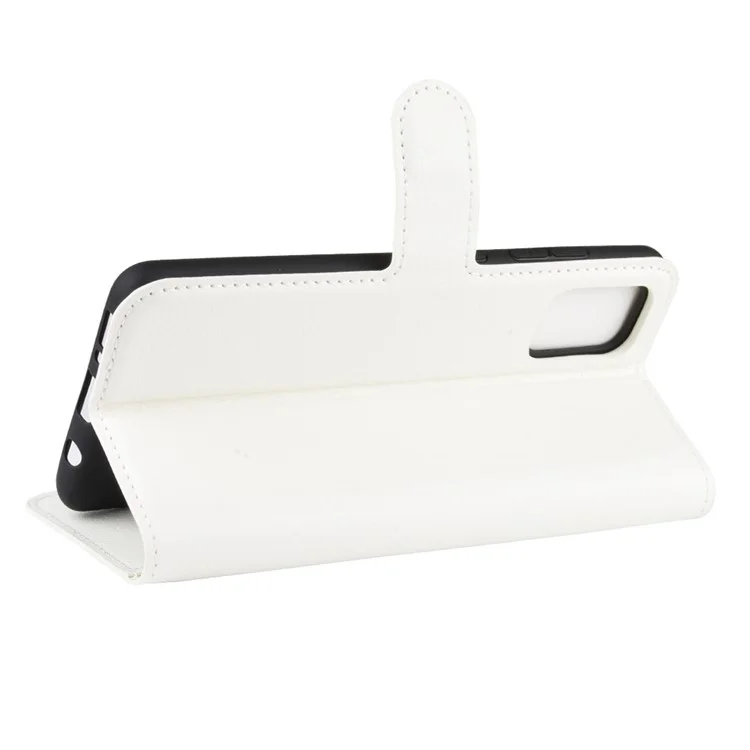 Litchi Surface with Wallet Leather Stand Case for Samsung Galaxy A51 5G SM-A516 - White