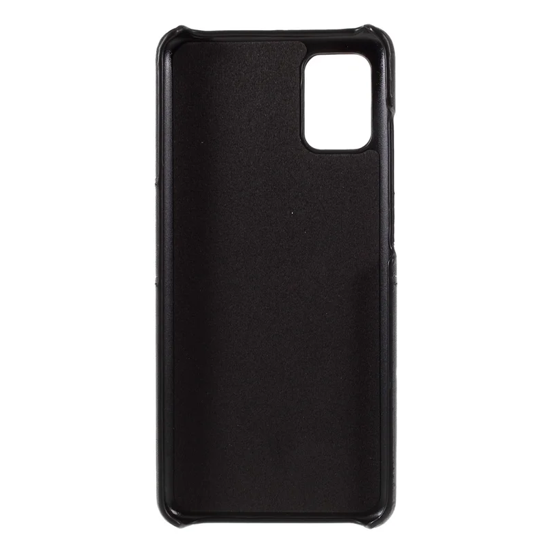 Double Card Slots PU Leather Coated PC Cover for Samsung Galaxy A51 SM-A515 - Black