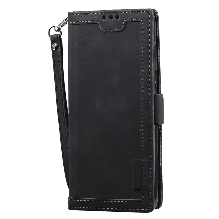 Caso Protetor De Couro Estilo Splicing Vintage Para Samsung Galaxy A71 5G SM-A716 - Preto