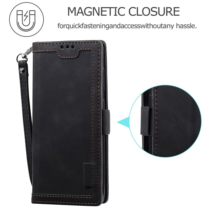 Caso Protetor De Couro Estilo Splicing Vintage Para Samsung Galaxy A71 5G SM-A716 - Preto