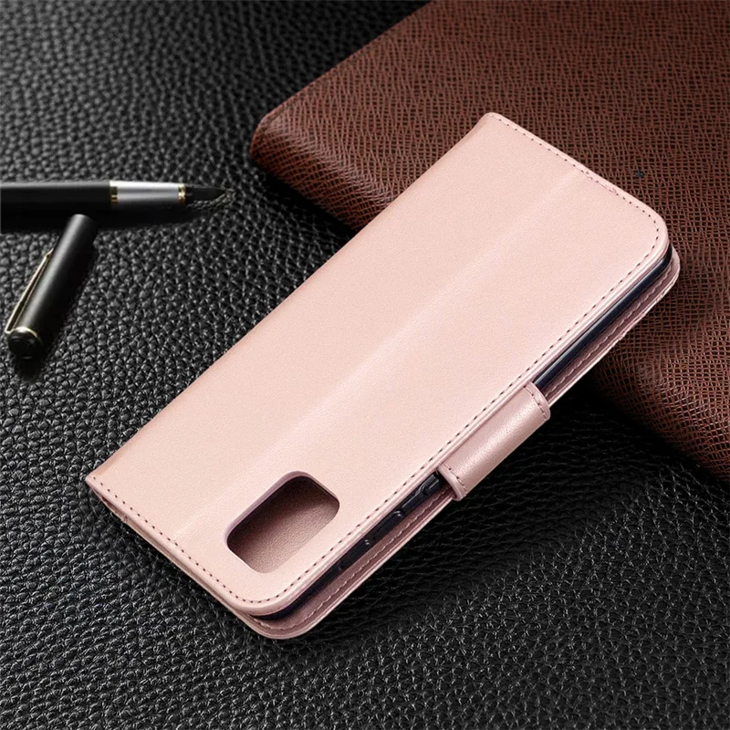 Imprint Butterfly Leather Wallet Phone Case for Samsung Galaxy A31 - Rose Gold